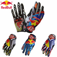 Red Bull gloves Non-Slip MTB Motorcycle Biking Gloves Full Finger Off-Road Red Bull Racing Gloves for Men Women