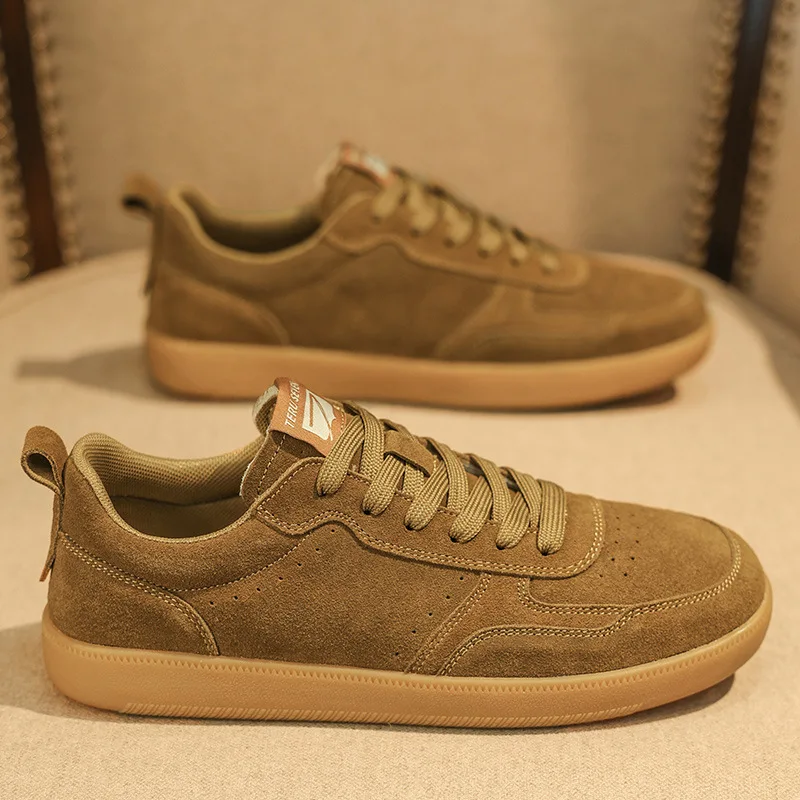 

New Men's Shoes Fashion Men's Casual Shoe Genuine Leather Cow Suede Low-top Sneakers Comfortable Sports Shoes