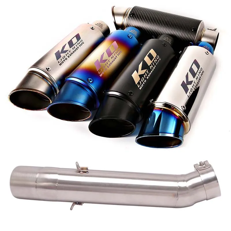 For VOGE LX500-A 500DS Motorcycle Exhaust Connect Mid Pipe Middle Link Tube Slip on 51mm Mufflers