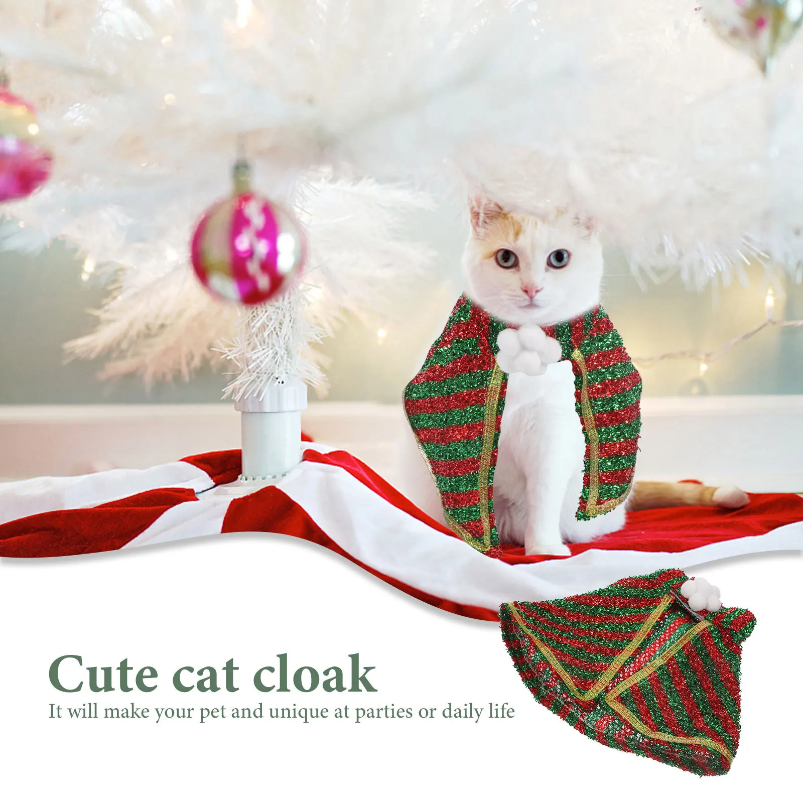 

Reusable Pet Cloak Cat Costume Dog Cape Adjustable Comfortable Warm Lightweight Outdoor Party Festive Dog Supplies