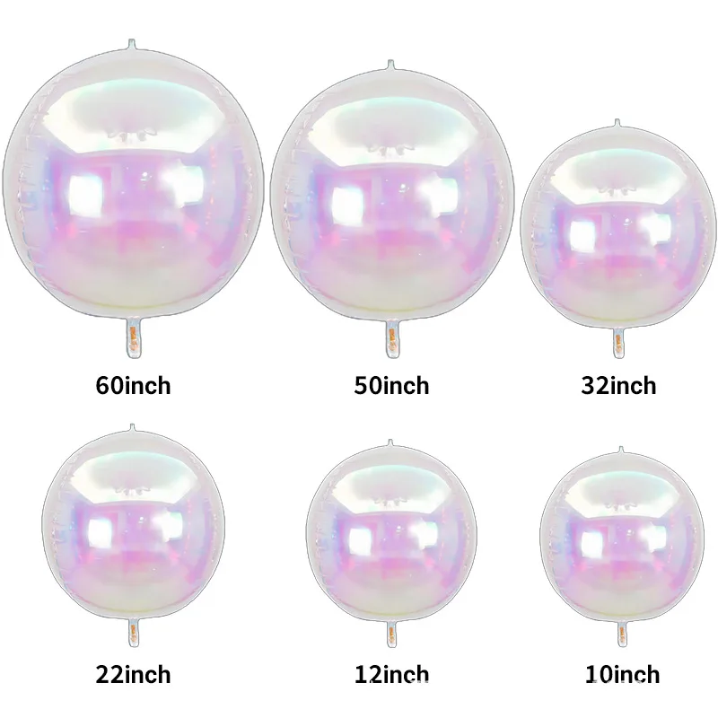 12/22/32/50 Zoll 4D Regenbogen Holographische Folienballons Aufblasbare Spiegelbälle Hochzeit Jubiläum Geburtstag Party Dekoration Globos – Detail 1