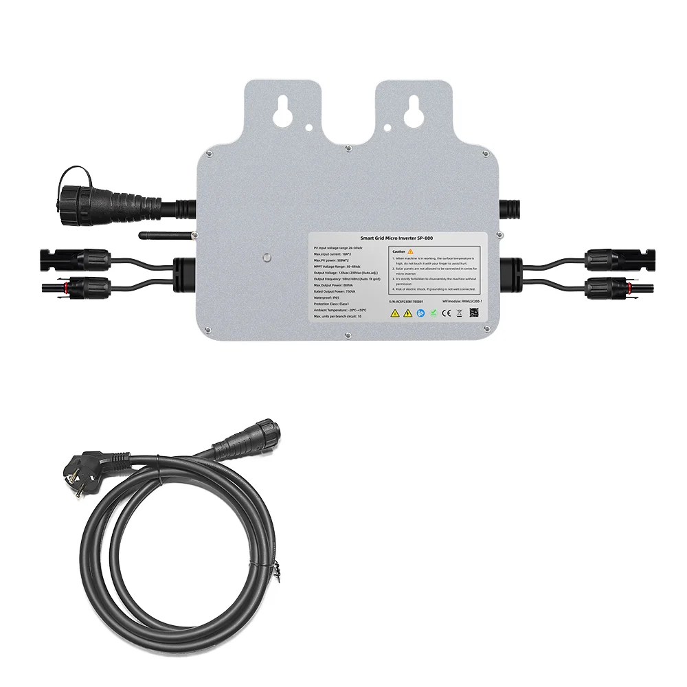 500W-1000W Single Phase Grid Tie Micro Inverter EU Standard IP65 Waterproof WiFi MPPT System