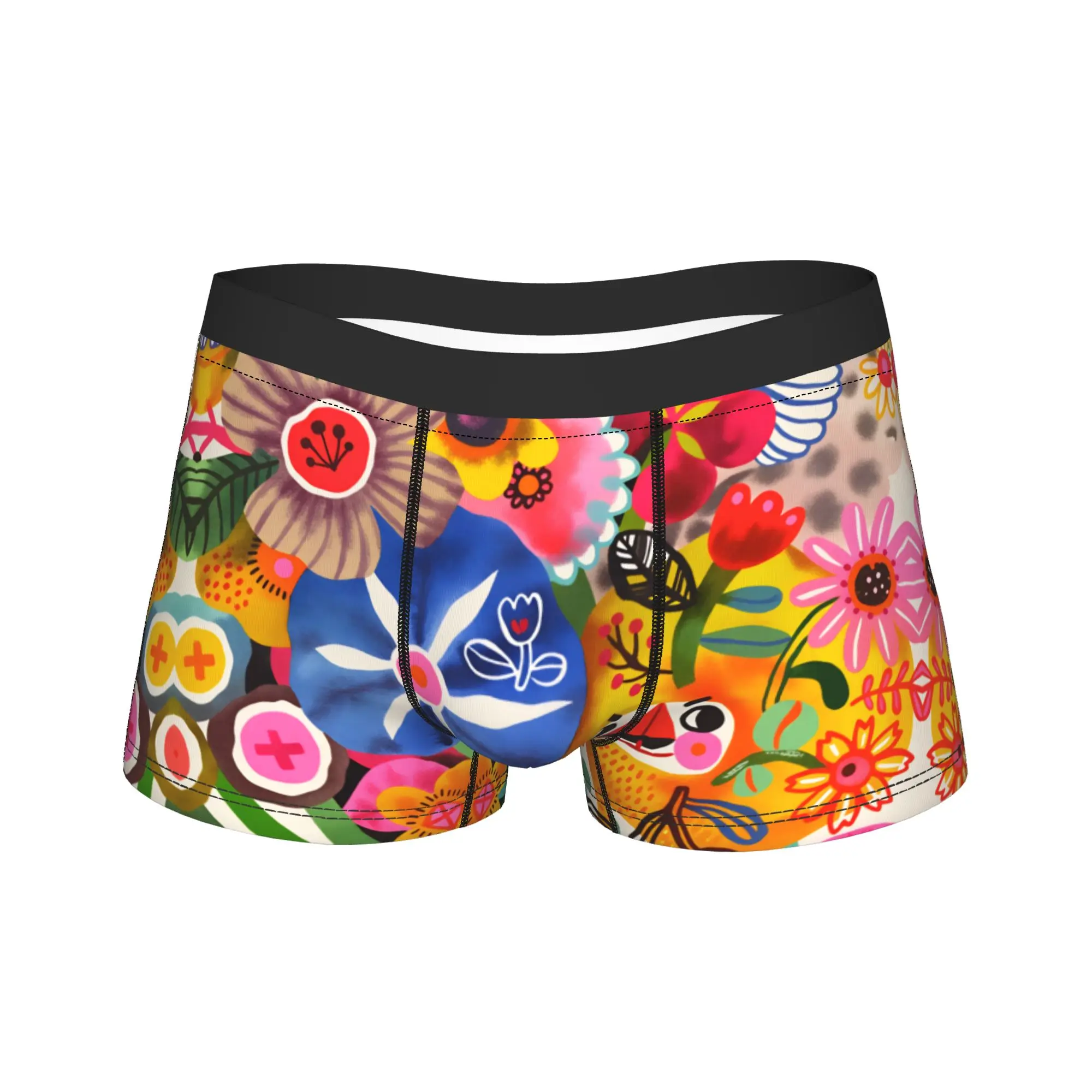 

Красочные трусы-боксеры с цветочным и анималистическим принтом для мужчин, высококачественные, с узором, больших размеров