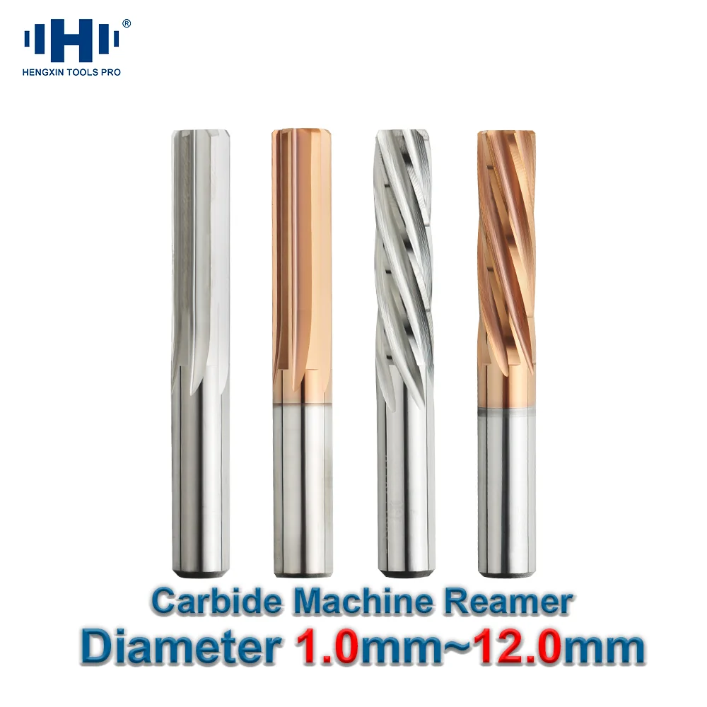 

HENGXIN reamer Carbide Machine Reamer Coated Straight Spiral reamer 1.0mm 1.5 2.0 2.5 3 4 5 6 7 8 9 10 11 12 CNC reamer