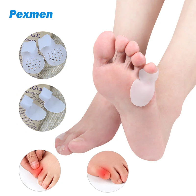 Pexmen 2Pcs Tailor's Bunion Corrector Pad Little Toe Bunionette Straightener Pinky Toe Protector Shield Pain Relief Spacer