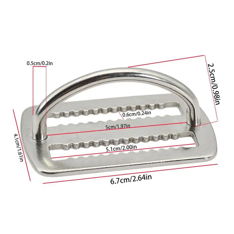 Anillo D para buceo, hebilla de cinturón, anillo D para buceo, diseño de diente de sierra, accesorios de buceo de alta durabilidad, surf, buceo,