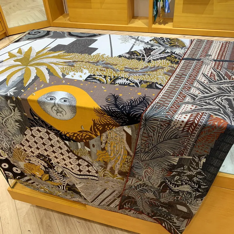 

Winter Luxury Brand Scarf Double Sided Shawls Pashmina Wool Silk Scarves Wraps Big Bandanas Head Hair Accessories
