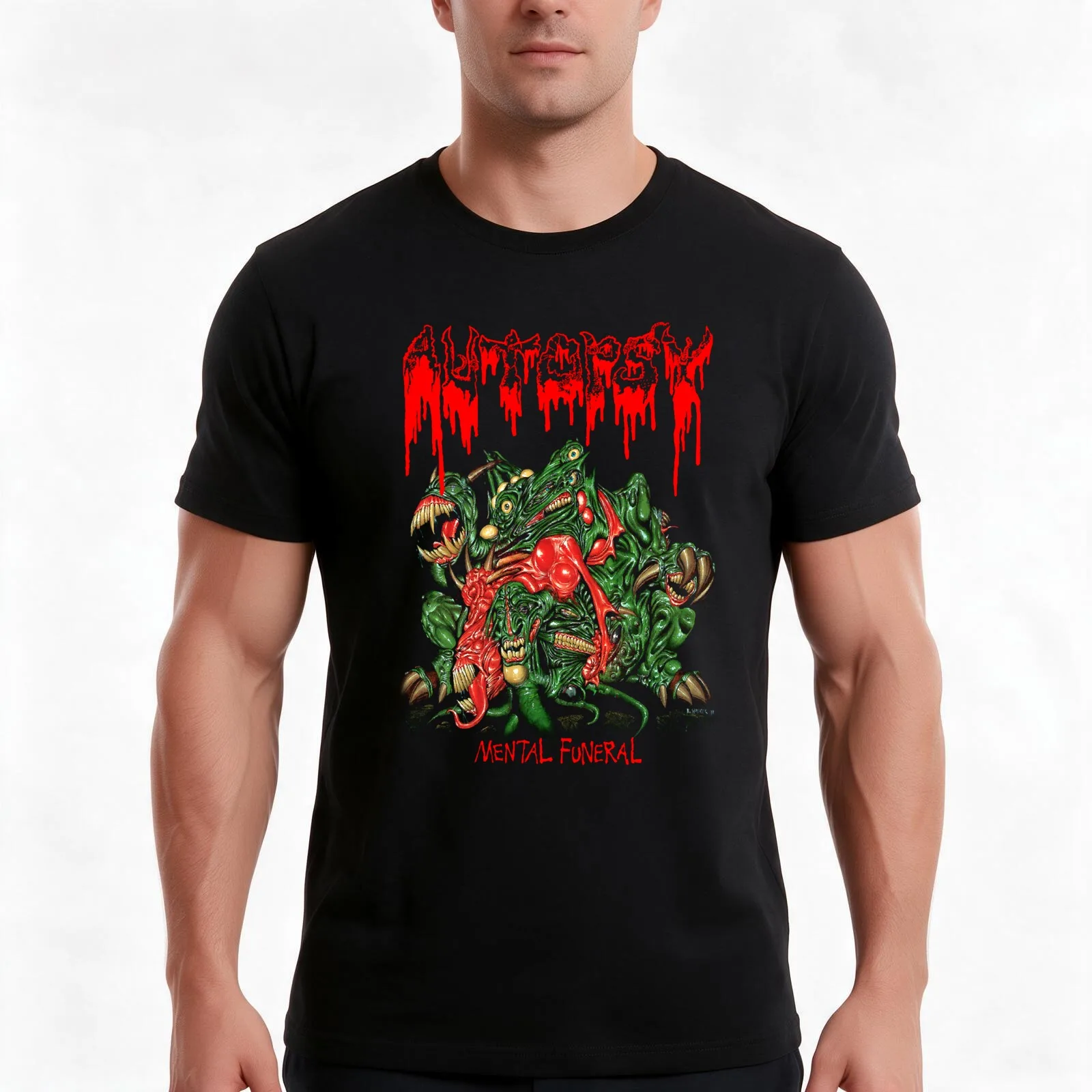 Autopsy - Mental Funeral Classic Old School Death Metal Classic T-Shirt, Summer Casual Cotton Tee, Oversized Streetwear Tops