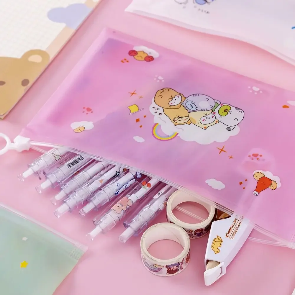 Information Bag Large Capacity Pvc Zipper Pouch Zipper Type Waterproof File Bag Transparent Portable Document Bag Test Paper