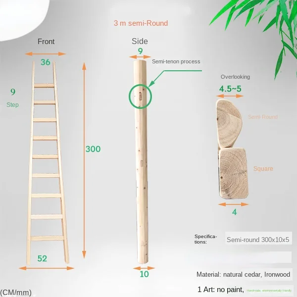 Wood ladder, solid wood vertical ladder/household indoor and outdoor/kindergarten/decoration/stair climbing tools