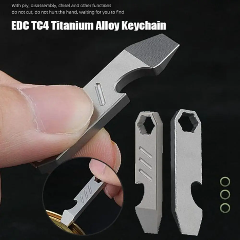 

Multi Pocket Outdoor Multitools High Quality TC4 Titanium Alloy Silver Survival Gear Gadget Pendant Keyring Outdoor Tool