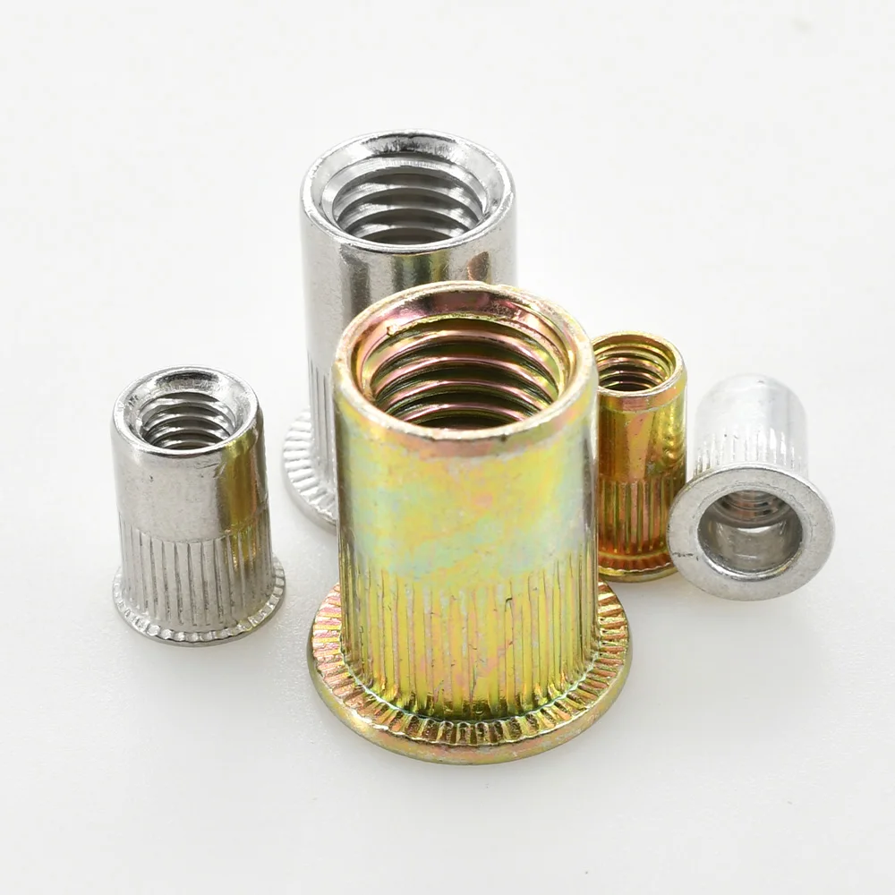 M3 M4 M5 M6 M8 M10 M12 Carbon/Stainless Steel Aluminum Metal Rivnut Pop Rivet Expansion Nut Flat Rivet Metric Thread Insert Nut