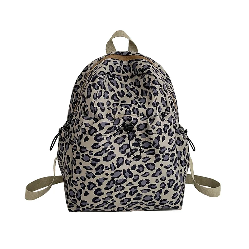 Leopard print Backpack Casual Ladies Backpack Street hip-hop Women Shoulder Bag Handbags For Teenager Student Schoolbag knapsack