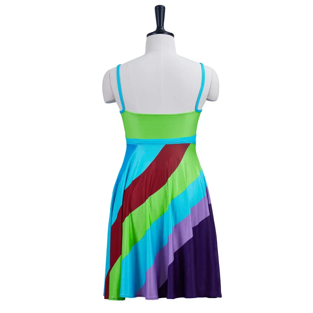 (in stock) Movie Suddenly 30 Actress Jenna Rink Mini Dress Summer Sexy Colorful Beach Dress Sexy Cutout Backless Mini Skirt