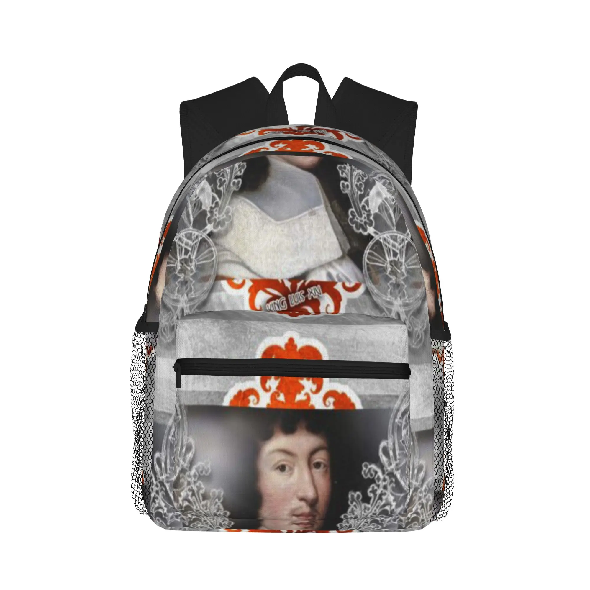 

Louis XIV Portrait - The Sun King - Monarch of France (By ACCI) on Silver Casual Backpack for Students and Adults Female bags