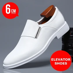 Chaussures en cuir plates pour hommes, mocassins à enfiler, chaussures provoqué à élévateur, conduite confortable, recommandé, 6cm