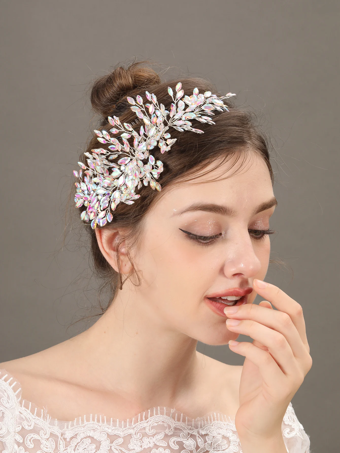 Luxury Bridal Hair Comb Clip Headband Tiara For Women Bride Handmade Bridal Wedding Hair Accessories Jewelry Comb