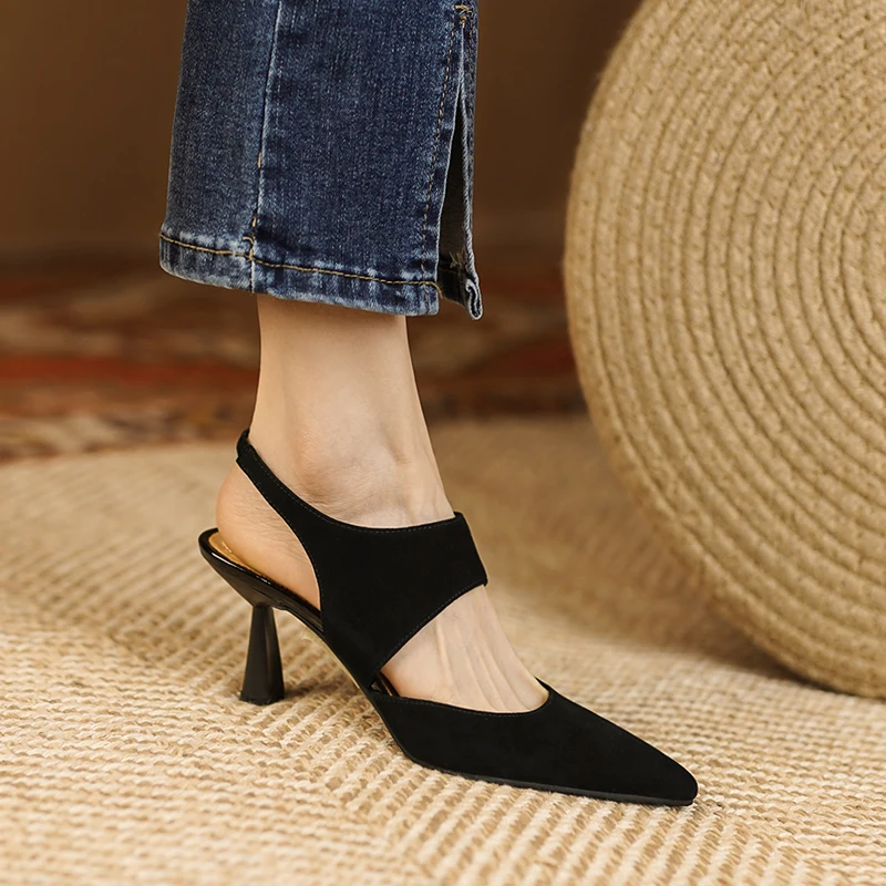 

2023 New Spring Suede Leather Women Shoes Retro Stilettos Women Pumps Pointed Toe Heels Shoes Women Zapatos De Mujer Heels Women