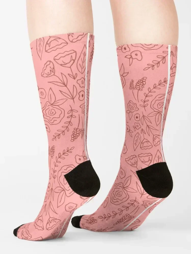 Socken mit Blumendruck in Rosen und Rosa, Crossfit, Schnee, Valentinstag, Geschenkideen, Socken für Herren und Damen