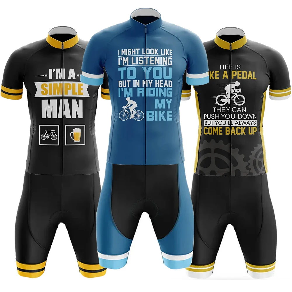 

Мужской велосипедный трикотаж без рукавов In My Head Road Bike Maillot in My Head, комплект быстросохнущих шорт Ropa Ciclismo - одежда для велосипеда