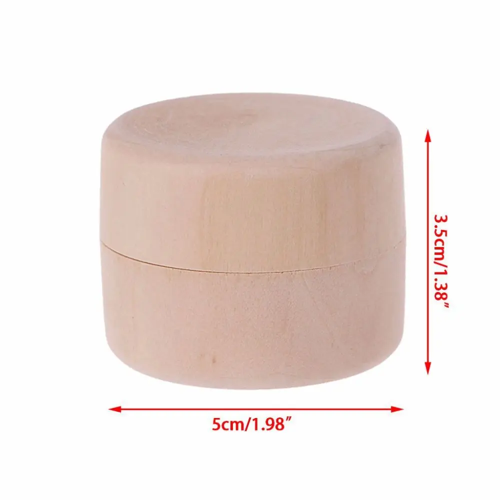 Round Wooden Storage Boxes Ring Box Vintage decorative Natural Craft Jewelry box Case Wedding Accessories