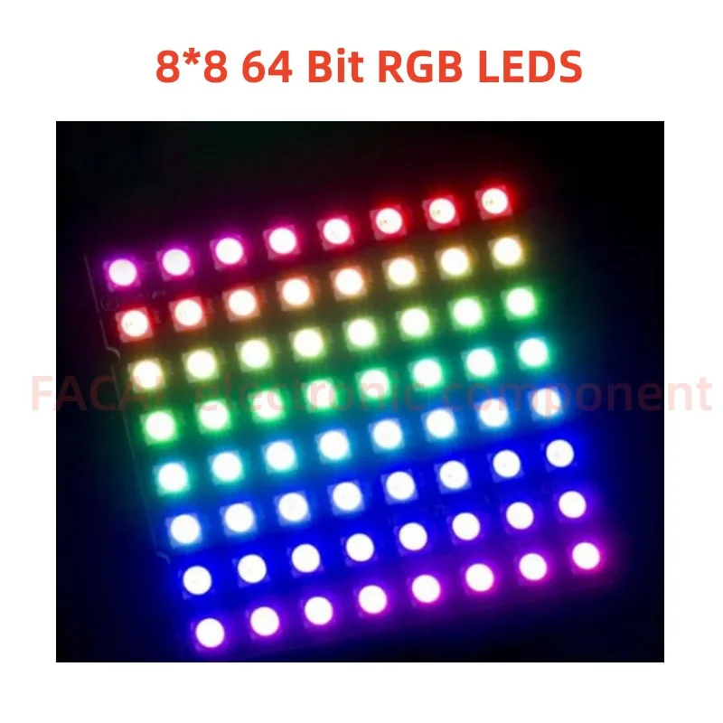 NEW WS2812 LED 5050 RGB 8x8 LED Matrix for Arduino Brand New WS2812B 4*4 8*8 64-BitFull Color 5050 RGB LED Lamp Panel Light