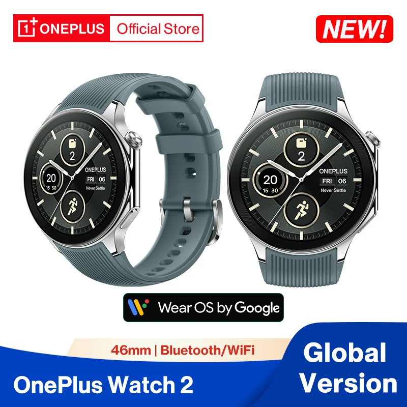 

Global Version OnePlus Watch 2 Smart Watch Snapdragon W5 2GB 32GB 1.43'' AMOLED Display Google Wear OS 4 Dual Frequency GPS NFC