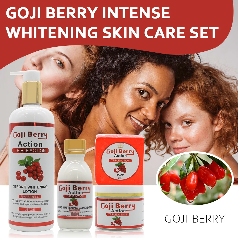 Gluta Master Goji Berries Glowing Skin Care Set Natural Whitening Brightening Non-irritating Skin Care Products for Dark Skin