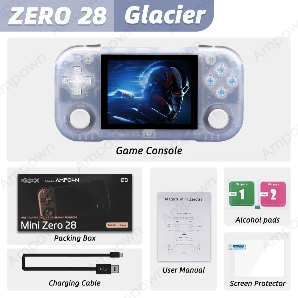 AMPOWN Mini Zero 28 Handheld Video Game Console 2.8 ''IPS Scherm A133P Processor Android OS 2.4GWIFI MAGICX ZERO28 Speler Geschenken - afbeelding 1
