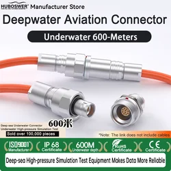 Deep Sea 600 Meter Micro Underwater Robot Connector Watertight IP 68 High Pressure 60bar W Series FVG HVG Plug Fixed Socket