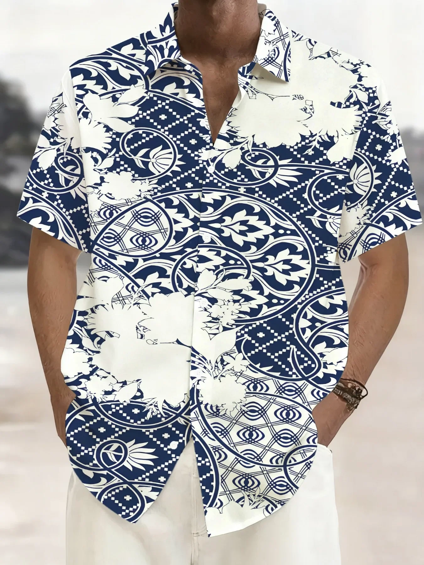 

Men's High Street Streetwear Hawaiian Shirt Summer Man Short Sleeve Graphic Print Casual Fashion Vacation Beach Tops