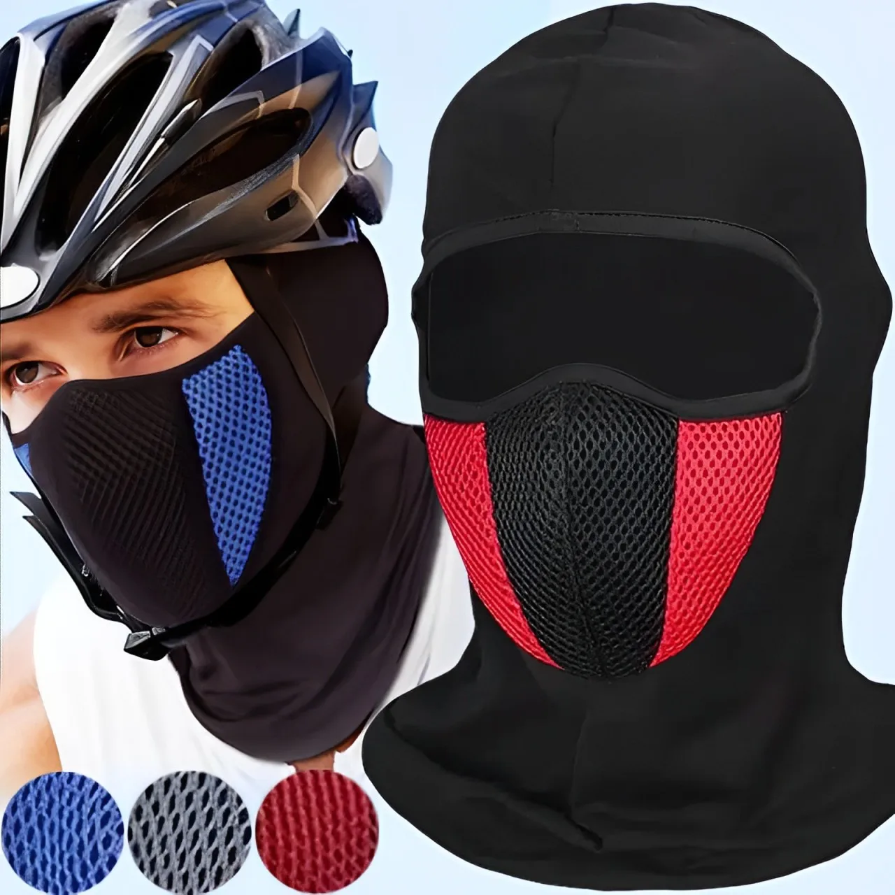 Breathable Balaclava Motorcycle Full Face Mask Motorbike Cycling Bike Mask Motocross Helmet Hood Moto Riding Neck Face Mask