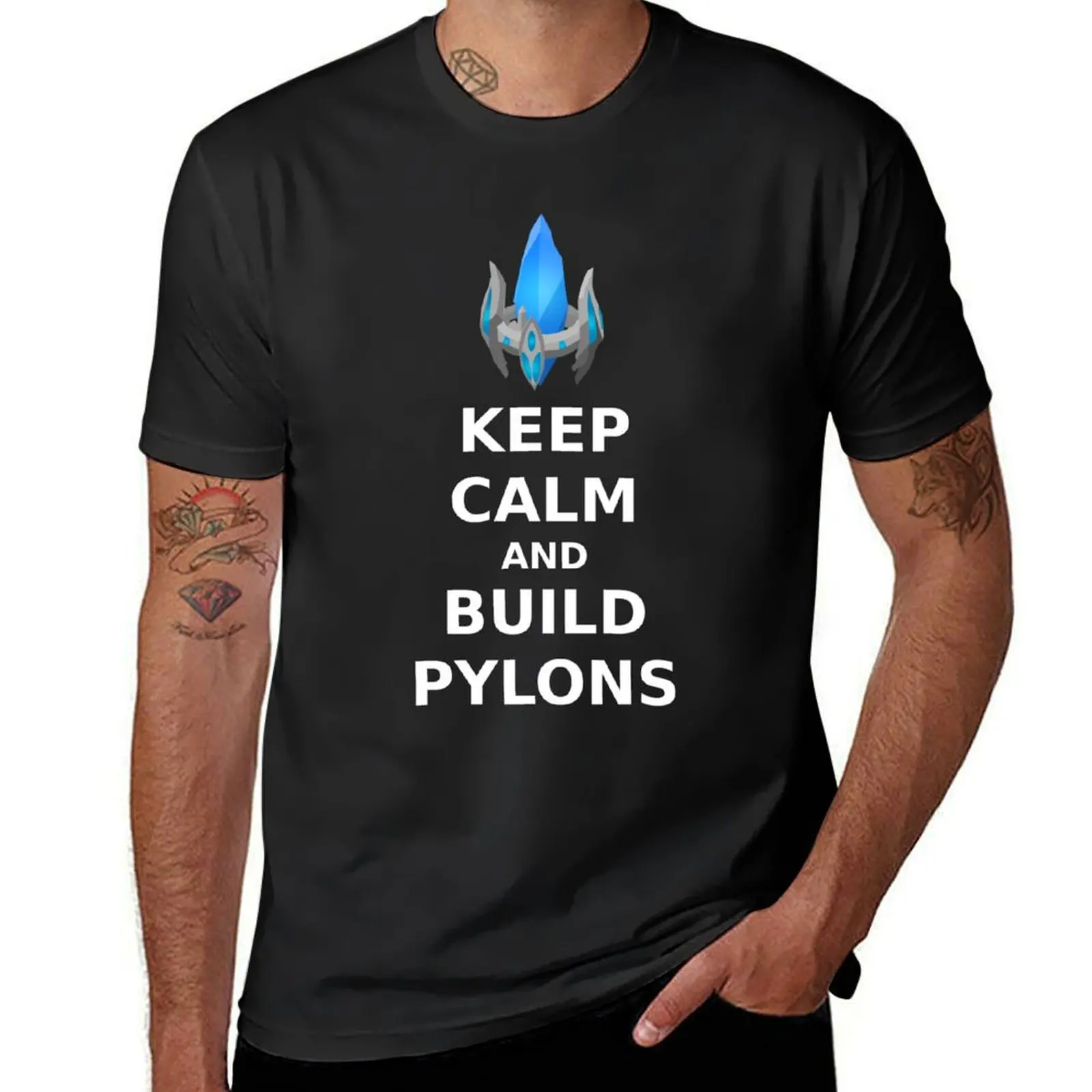 

Keep Calm and build PYLONS T-Shirt graphic t shirts custom shirt plus size clothes funny meme t-shirts men clothes