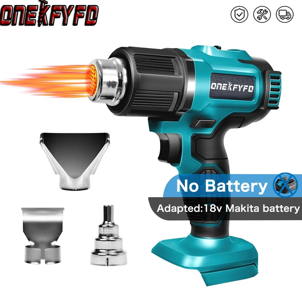 Pistola de ar quente elétrica sem fio, máquina de calor, decapagem, solda, equipamento de aquecimento para Makita 18V, sem bateria