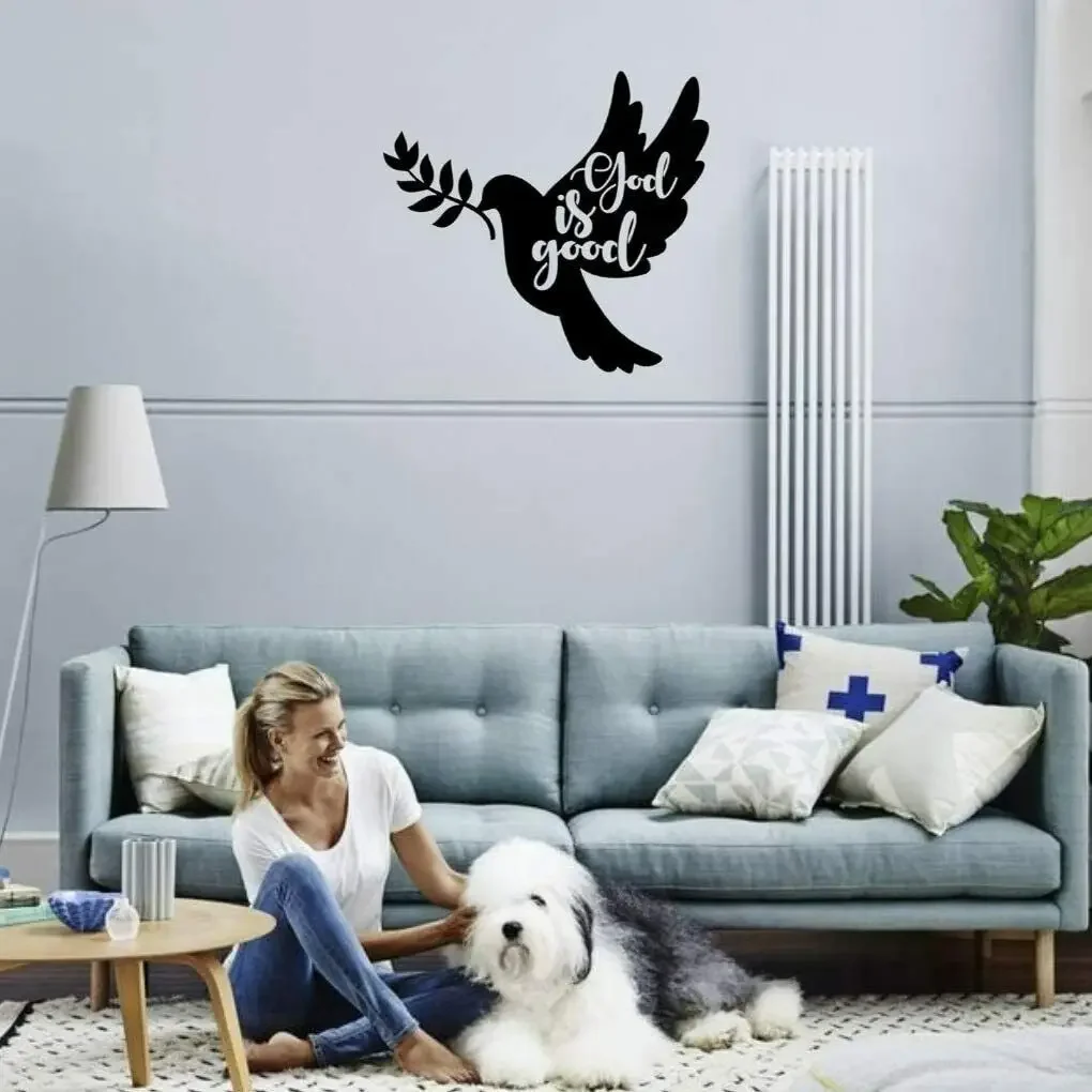 

God Is Good Dove - Metal Wall Sticker - Metal Wall Art -Dove of Peace Living Room/Home Decoration