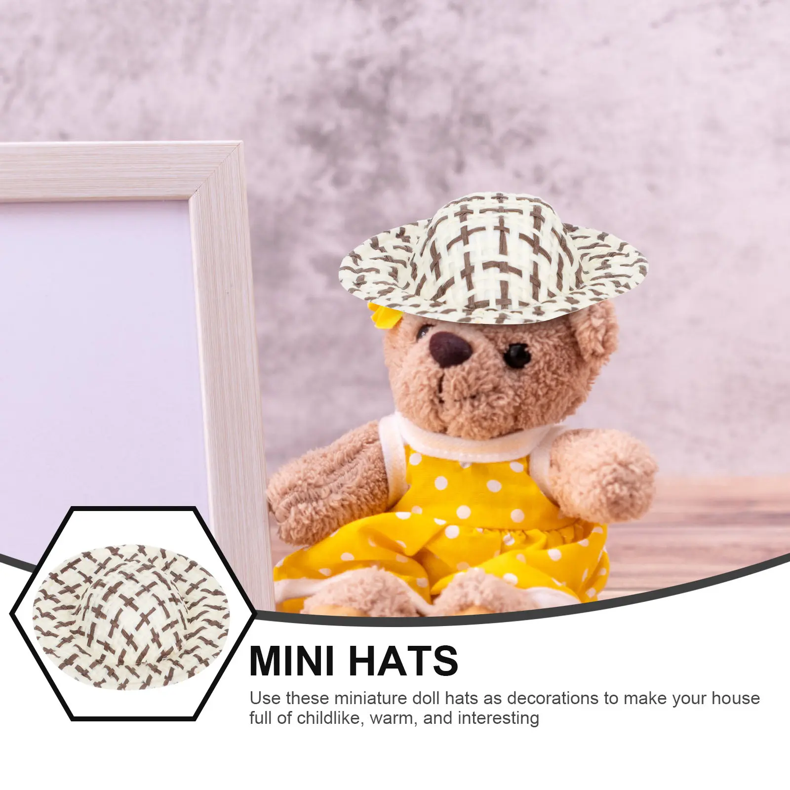 

20 шт. миниатюрных плетеных соломенных шляпок, декоративные маленькие колпачки для поделок, домашнего декора, реквизита для фотосессий, креативные аксессуары ручной работы