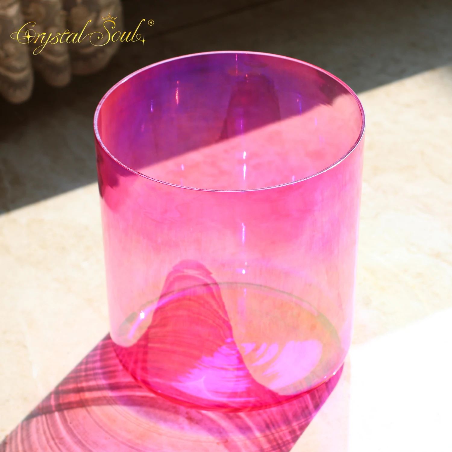 

Crystal Soul Rose pink Alchemy Crystal Bowl for Yoga Meditation High Quality Crystal Singing Bowls