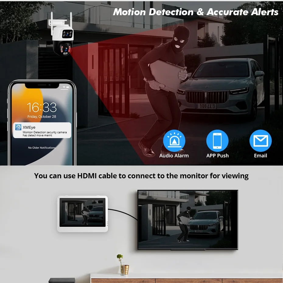 KERUI Wireless 6MP WIFI Dual Lens IP Camera 8CH NVR Home Security System Surveillance Kit 7 inch LCD Screen Video Recorder
