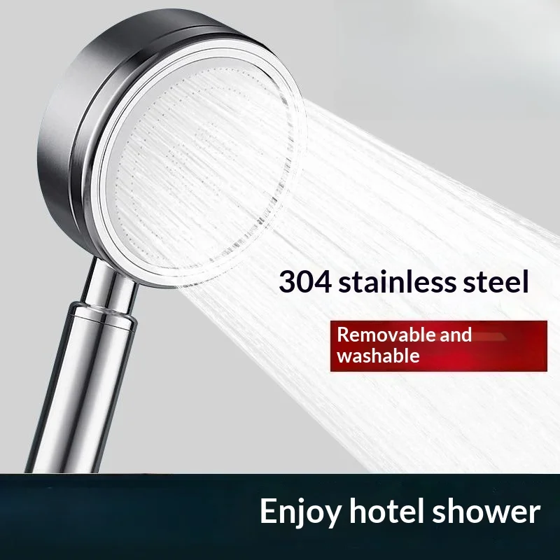 

304 Stainless Steel High Pressure Shower Head Set Large Flow Removable Clean Anti-fall Bathroom Shower Sprayer