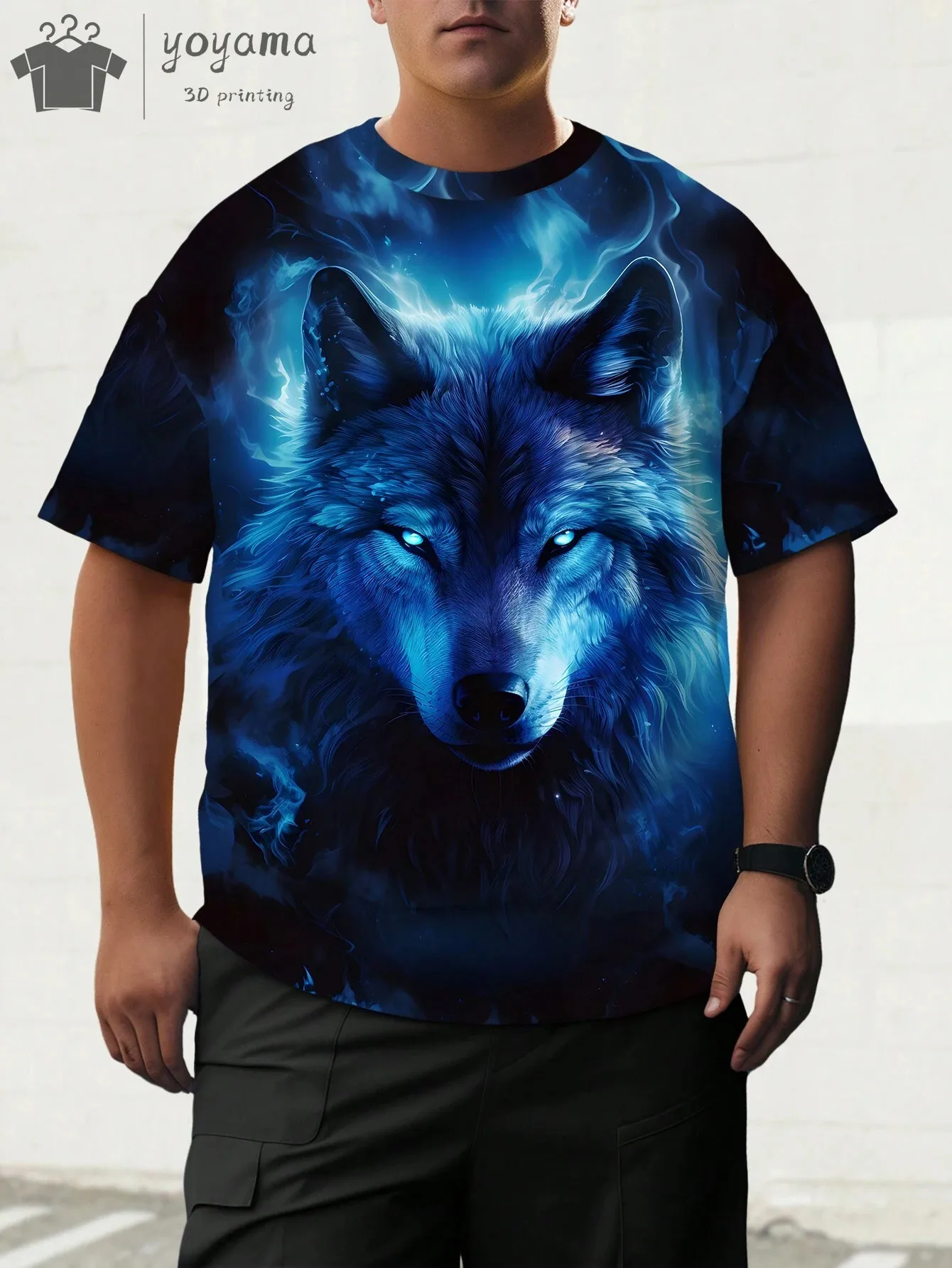 Fierce Wolf Pattern 3d Printed Men\'s Style T-Shirt Boutique Summer Fashion Casual Round Neck Men Shirt Short Sleeve T Shirt