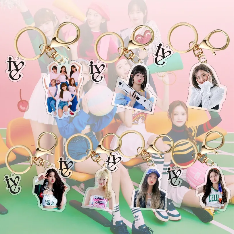 Kpop Idol IVE Acrylic Keychain New Key Chain Accessories Key Ring Pendant Keyring Gifts Fans Collection