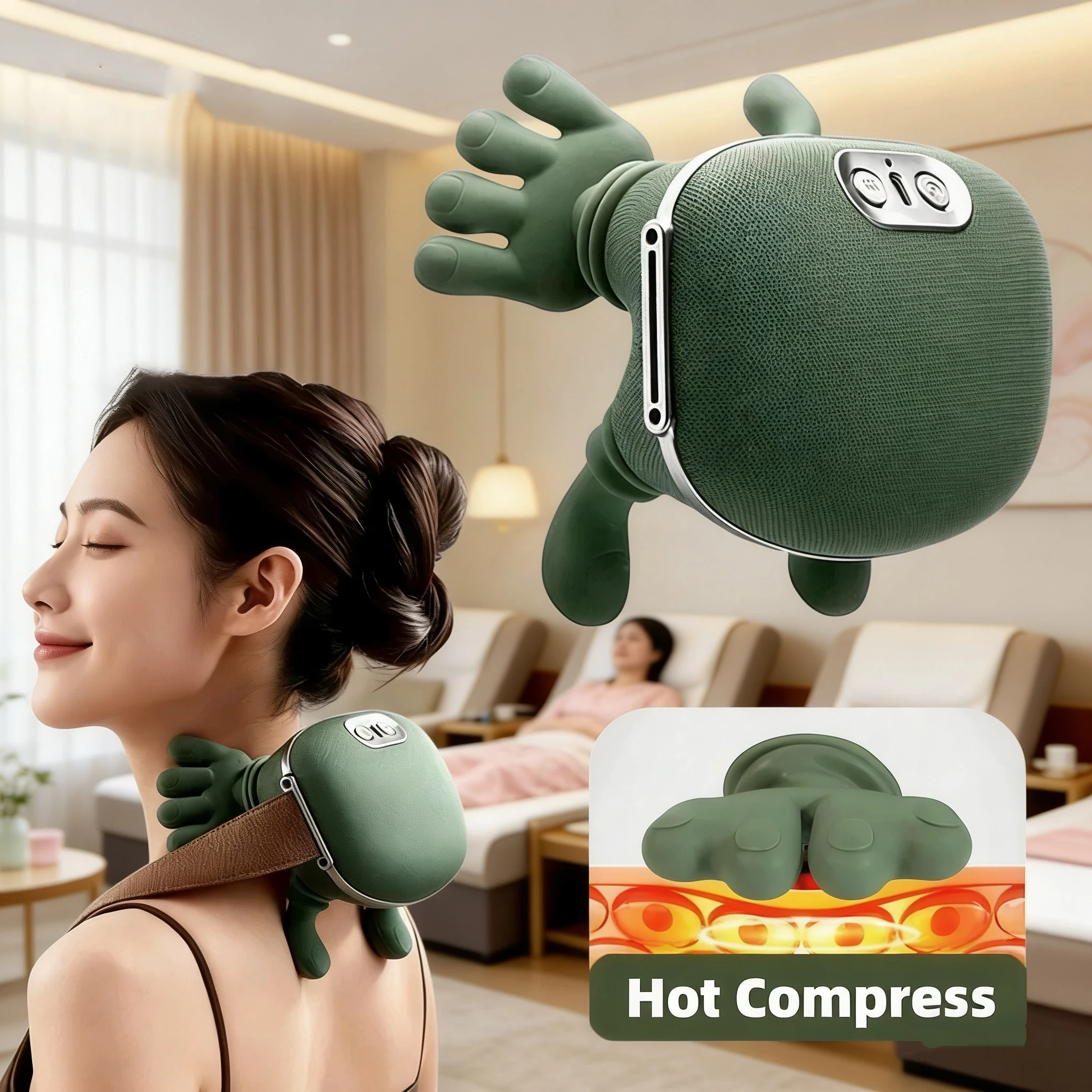 

2026 NEW Electric Neck Massager & Back Massager Electric Deep Tissue Massage 4D Palm-Like Design Relieves Pain, Relaxes Muscles