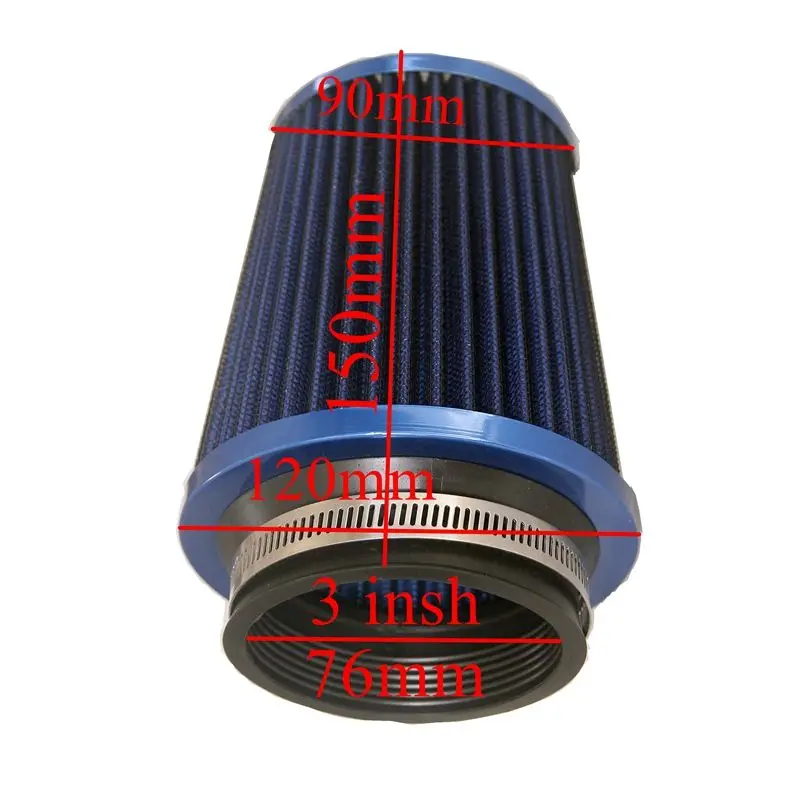 Car 76mm  Air Filter Car Racing Sport Air Filter Breather Filter Cone Air Filter Intake Air Filter 3 inch