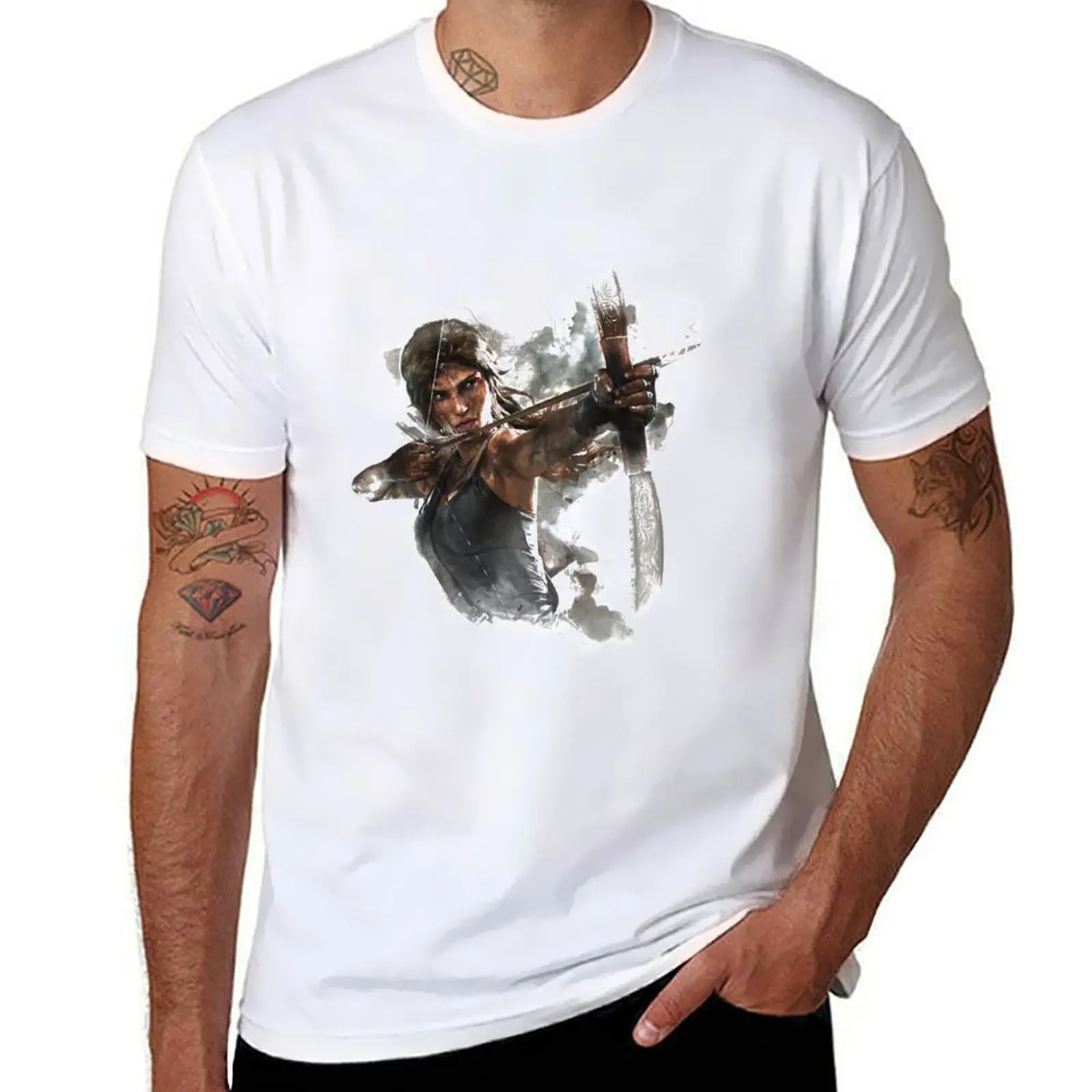

Tomb Raider Painting T-Shirt man t shirt heavy cotton t shirt man designer T-Shirt