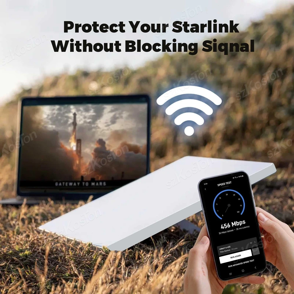 غطاء حماية من السيليكون الأبيض الصغير من Starlink مضاد للتصادم ومضاد للسقوط ومضاد للخدش ومقاوم للغبار لحقيبة Starlink