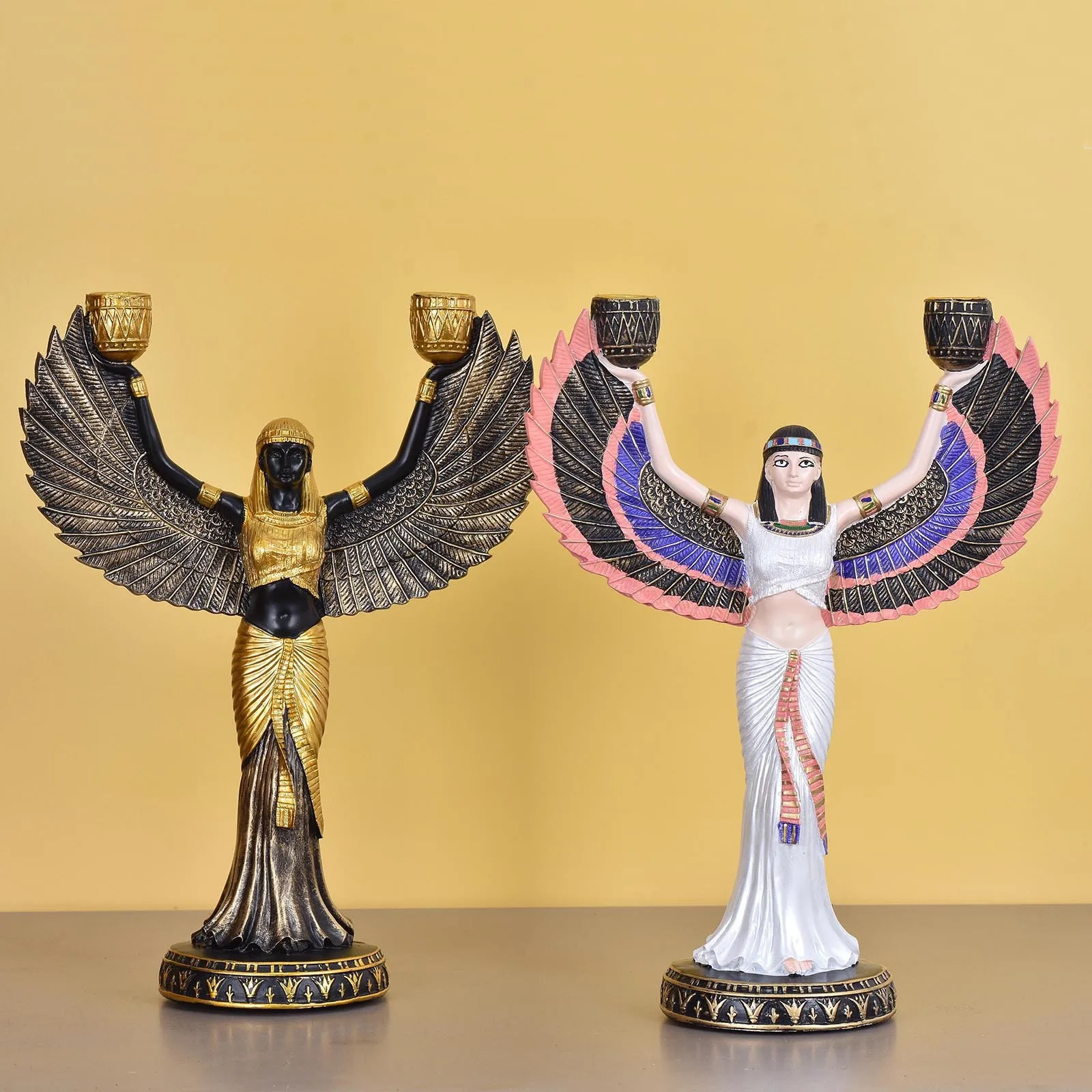 

Egyptian Isis Goddess of Life Resin Statue Candle Holder Travel Collectible Souvenir Home Interior Art Decoration sculpture