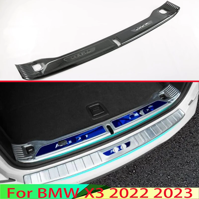 

For BMW X3 2022 2023 Car Accessories Stainless Steel Rear Trunk Scuff Plate Door Sill Cover Molding Garnish