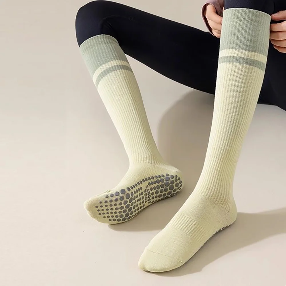 Yoga Sock Summer Thin Anti Slip Midsole Professional Pressure Calf Pilates Running Fitness Daily Solid Color Versatile Yoga Sock