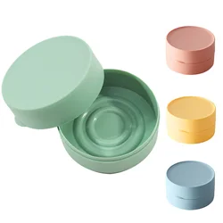 Soap Dishes Plate Waterproof Sealed Soap Case Round Travel Soap Box Portable Soap Tray With Lid For Bathroom Toilet Supplies