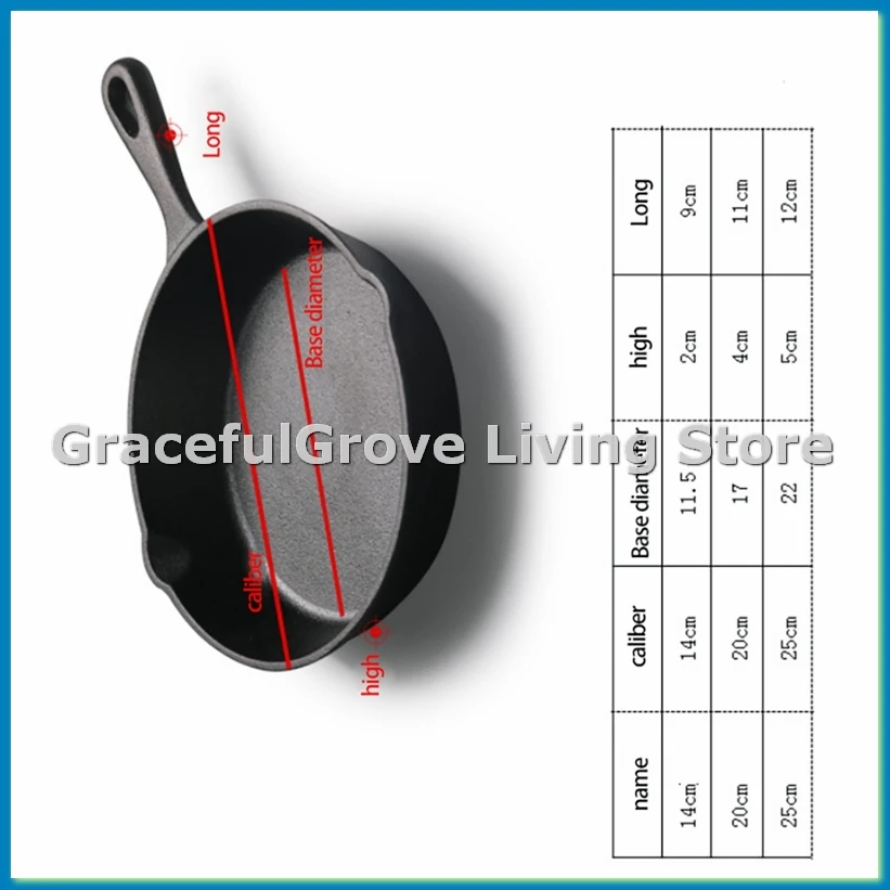 

Чугунная сковорода Сковорода Сковорода без химикатов Сковорода-гриль для внутреннего и наружного использования Гриль-печь Черный B-ABFB